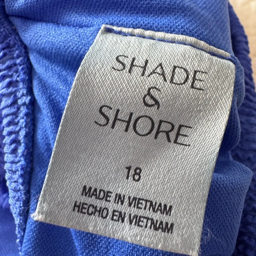 Shade & Shore Royal Blue Textured Swimsuit Size 18 EUC Summer Beach Swimwear
